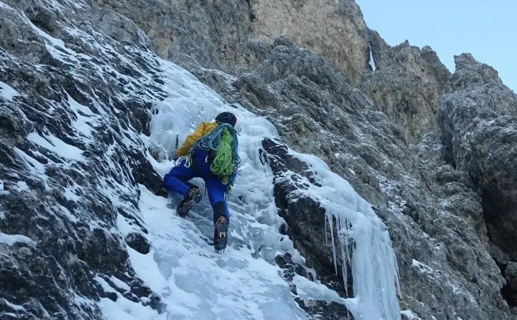 Martin Feistl und Martin Sieberer mit Erstbegehung „Gullyvers Reisen“ (500m, M6, WI 6)