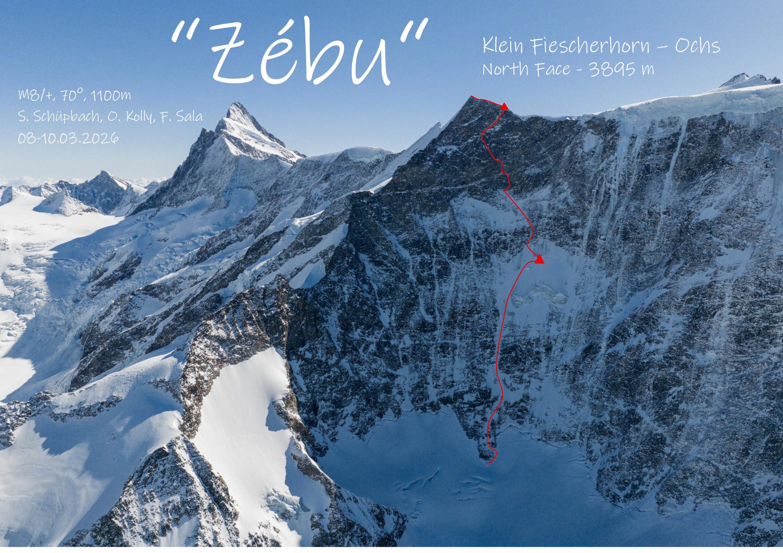 «Zébu»-Neue Route in der Nordwestwand des Klein Fiescherhorns (Ochs)